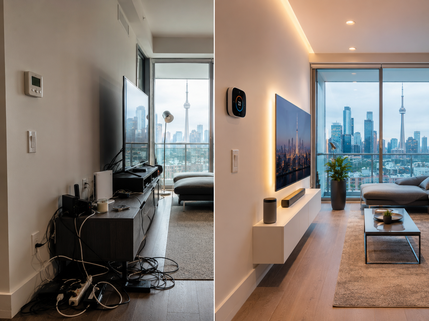 Before and after Toronto condo handyman repair photo